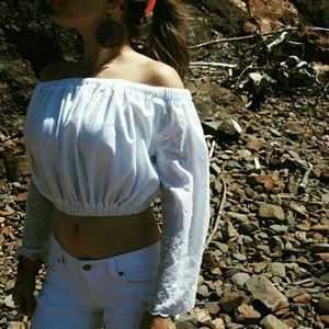 Handmade lace crop top
